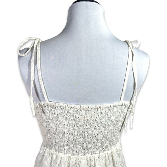 Aeropostale Y2K Eyelet Bustier Mini Dress EUC Ivory XS - Picture 6 of 9